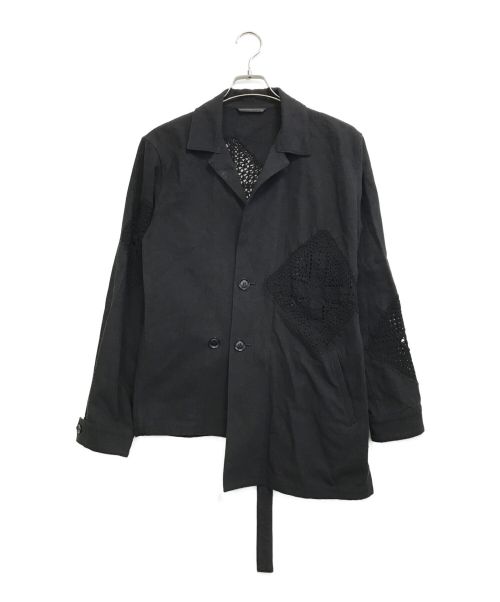 Y's（ワイズ）Y's (ワイズ) カットワーク切替デザインジャケット ブラック サイズ:Sの古着・服飾アイテム