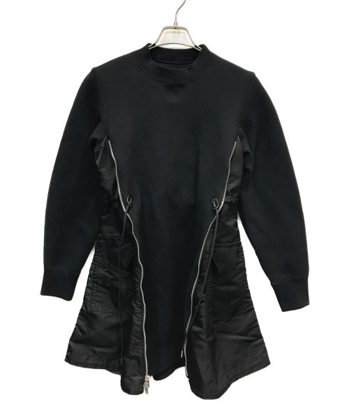 sacai（サカイ）sacai (サカイ) Sponge Sweat x MA-1 Dress ブラック サイズ:2の古着・服飾アイテム