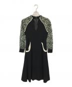 Mame Kurogouchiマメクロゴウチ）の古着「Pedicel Lace Sleeves A-line Dress」｜ブラック