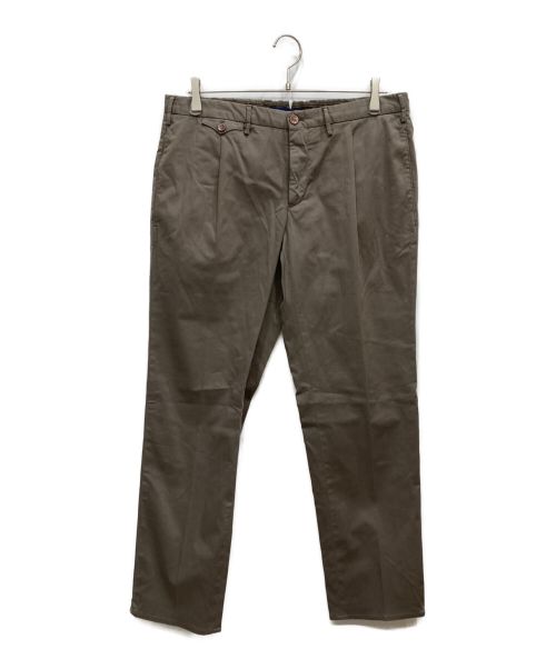 INCOTEX（インコテックス）INCOTEX (インコテックス) タックパンツ ブラウン サイズ:50の古着・服飾アイテム