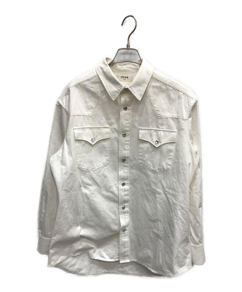 CELINE（セリーヌ）CELINE (セリーヌ) コットンウエスタン長袖シャツ ホワイト サイズ:XSの古着・服飾アイテム