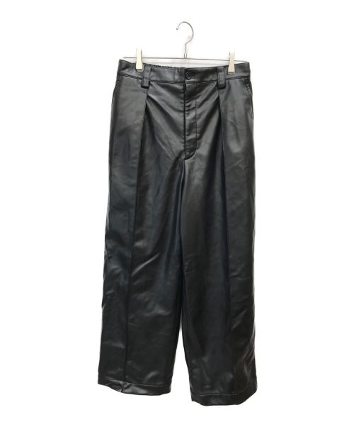 MAISON SPECIAL（メゾンスペシャル）MAISON SPECIAL (メゾンスペシャル) Recycle Leather Pin Tuck Wide Pants ブラック サイズ:Mの古着・服飾アイテム