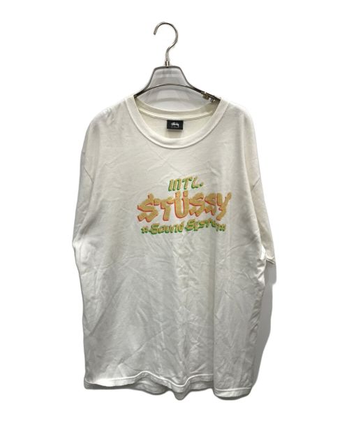 stussy（ステューシー）stussy (ステューシー) プリントTシャツ ホワイト サイズ:Lの古着・服飾アイテム
