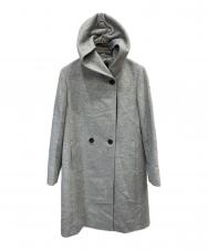 23区 (ニジュウサンク) ウールアンゴラビーバーフーデッドコート グレー サイズ:M