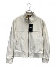 BOSS (ボス) Mapson ラムレザーライダースジャケット アイボリー サイズ:46 未使用品