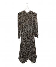 ISABEL MARANT ETOILE (イザベルマランエトワール) レーヨンフラワープリントワンピース ブラック サイズ:34