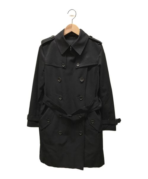 SANYO（サンヨー）SANYO (サンヨー) ＜100年コート＞ダブルトレンチショートコート(三陽格子) ブラック サイズ:38の古着・服飾アイテム