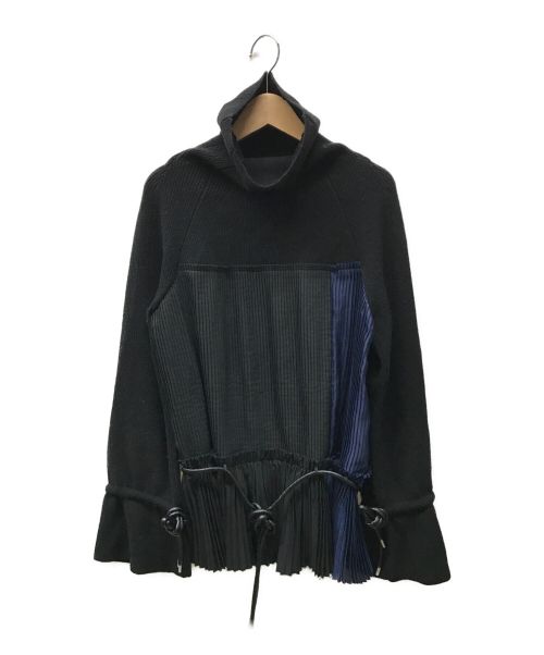 sacai（サカイ）sacai (サカイ) ドッキングニット ブラック×ネイビー サイズ:1の古着・服飾アイテム