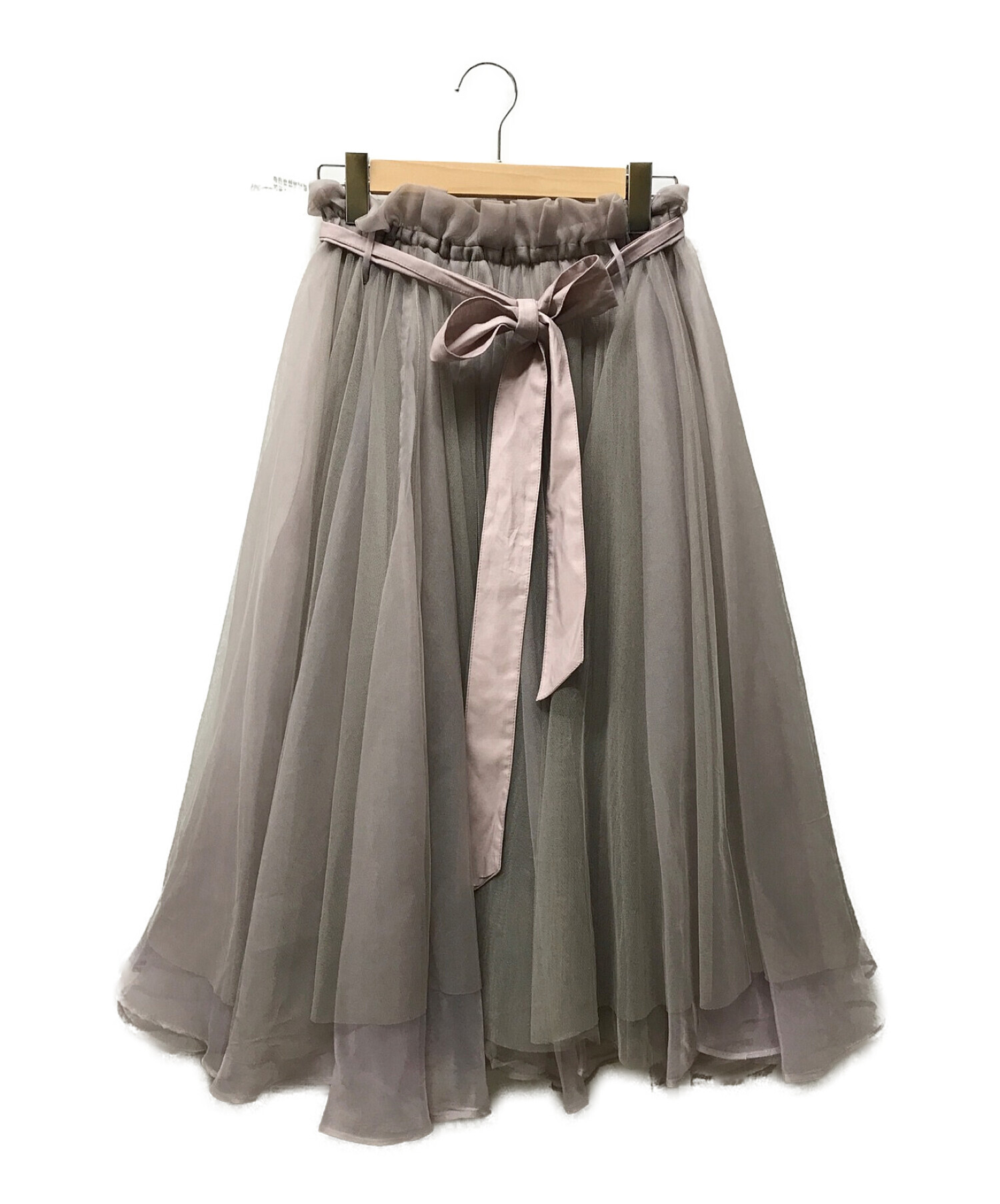 【中古・古着通販】la belle etude (ラベルエチュード) ボリュームロングチュール×オーガンジースカート ピンク サイズ:free