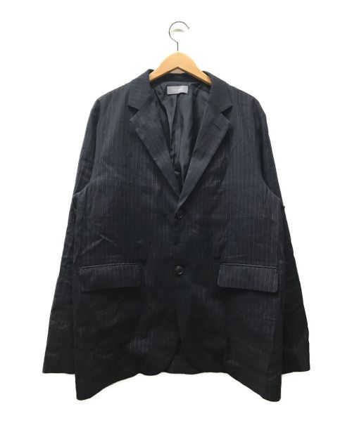 ENCENS（エンソン）ENCENS (エンソン) ストライプリネン2Bジャケット ネイビー サイズ:2の古着・服飾アイテム