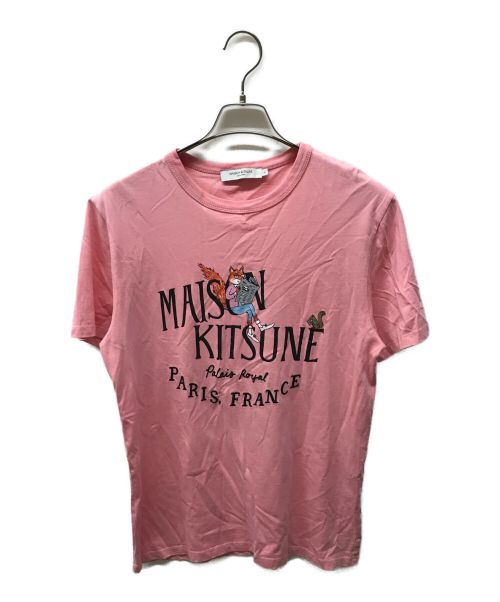 maison kitsune（メゾンキツネ）MAISON KITSUNE (メゾンキツネ) プリントTシャツ ピンク サイズ:Sの古着・服飾アイテム