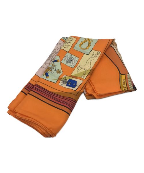 HERMES（エルメス）HERMES (エルメス) カレ90/シルクスカーフ オレンジ サイズ:下記参照の古着・服飾アイテム