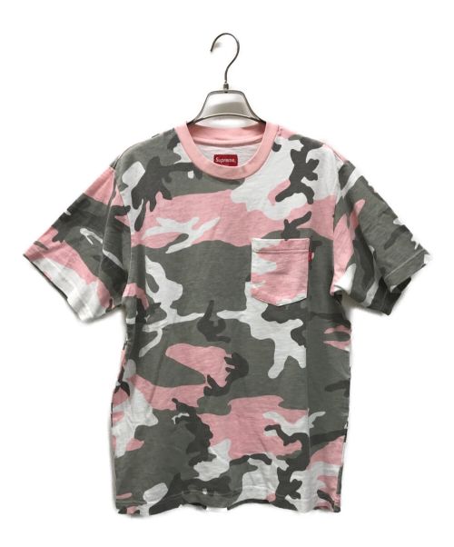 SUPREME（シュプリーム）SUPREME (シュプリーム) ポケットTシャツ　pocket tee グレー×ピンク サイズ:Sの古着・服飾アイテム