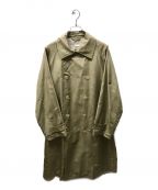 Blanc YMブランワイエム）の古着「Silk Grosgrain Trench Coat」｜ベージュ