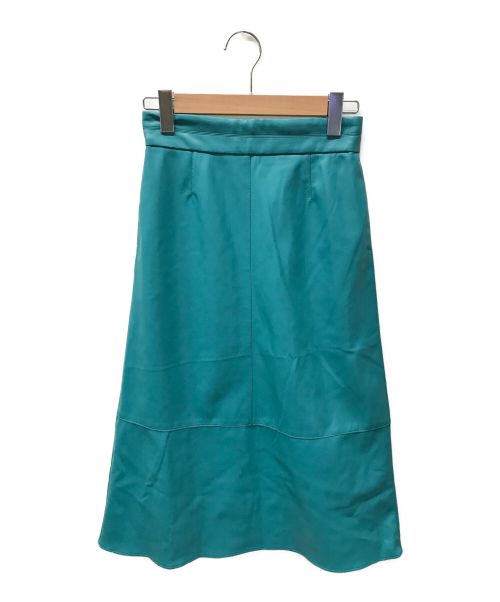 BALLSEY（ボールジィ）BALLSEY (ボールジィ) フェイクレザー トラペーズスカート ブルー サイズ:34の古着・服飾アイテム