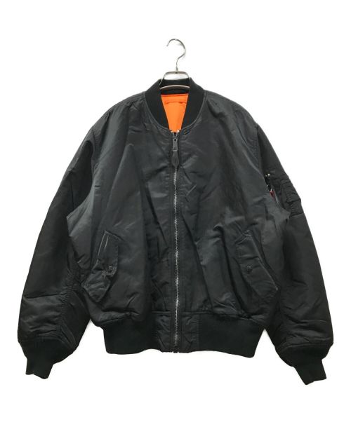 ALPHA（アルファ）ALPHA (アルファ) MA-1ジャケット ALPHA アルファ 2000-401 ブラック サイズ:XLの古着・服飾アイテム