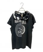 77circaナナナナサーカ）の古着「襟付きリメイクバンドTシャツ」｜ブラック
