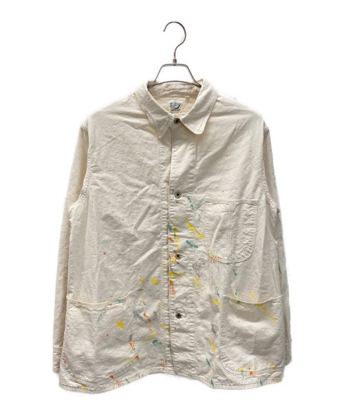 orSlow（オアスロウ）orSlow (オアスロウ) 1940s Coverall Paint 1940'Sカバーオールウィズペイントジャケット ペイント加工 ホワイト サイズ:Mの古着・服飾アイテム