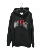 doubletダブレット）の古着「THANK YOU FRINGE EMBROIDERY HOODIE  フリンジパーカー 20AW35CS165」｜ブラック