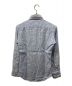GUY ROVER (ギローバー) ストライプリネンワイドカラーシャツ ドレスシャツ リネンシャツ ブルー サイズ:XS：3980円