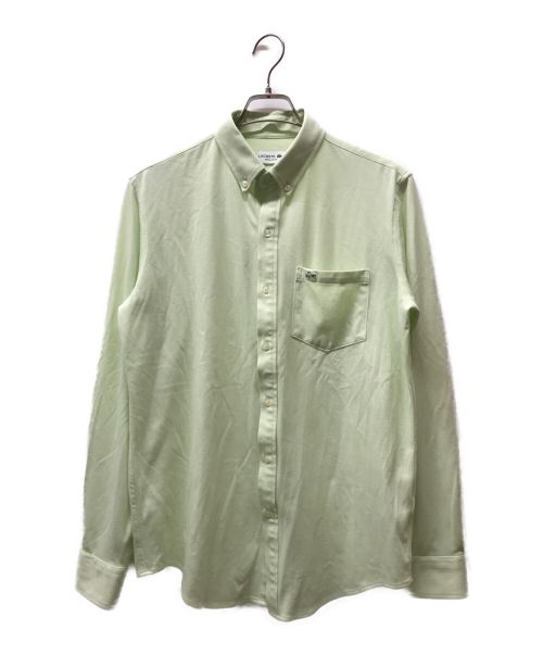 LACOSTE（ラコステ）LACOSTE (ラコステ) クールマックスブレンド鹿の子地シャツ CH717EL ボタンダウンシャツ グリーン サイズ:Mの古着・服飾アイテム