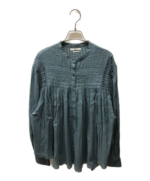 ISABEL MARANT ETOILE（イザベルマランエトワール）ISABEL MARANT ETOILE (イザベルマランエトワール) ノーカラーシャツ ブルー サイズ:36の古着・服飾アイテム