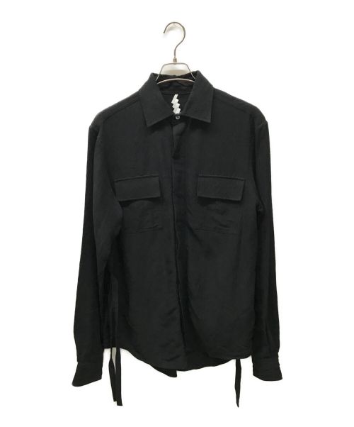 SOSHIOTSUKI（ソウシ オオツキ）SOSHIOTSUKI (ソウシ オオツキ) KIMONO BREASTED SHIRTS キモノブレステッドシャツ SSGNSH01 ブラック サイズ:44の古着・服飾アイテム
