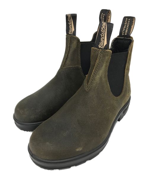 BLUND STONE（ブランドストーン）BLUND STONE (ブランドストーン) elastic sided boots suede オリーブ サイズ:4の古着・服飾アイテム