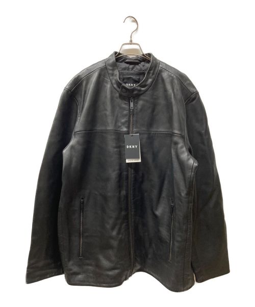 DKNY（ダナキャランニューヨーク）DKNY (ダナキャランニューヨーク) フルジップ ライダースジャケット ブラック サイズ:XXLの古着・服飾アイテム
