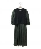 sea NEW YORKシー ニューヨーク）の古着「Zig Zag Combo Dress」｜ブラック×グリーン