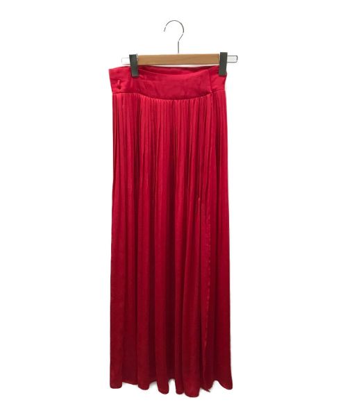 Mame Kurogouchi（マメクロゴウチ）mame kurogouchi (マメクロゴウチ) プリーツラップスカート MM17SS-SK032 レッド サイズ:1の古着・服飾アイテム