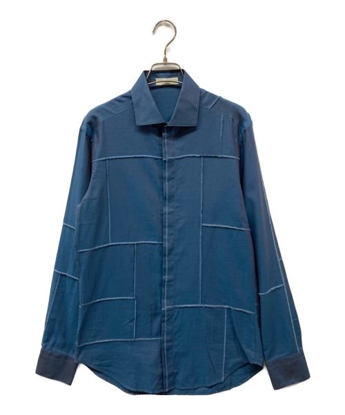 ETRO（エトロ）ETRO (エトロ) デザインシャツ ブルー サイズ:38の古着・服飾アイテム