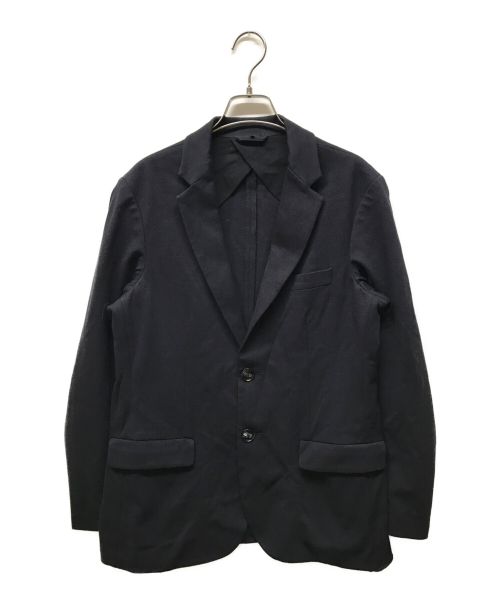 EMPORIO ARMANI（エンポリオアルマーニ）EMPORIO ARMANI (エンポリオアルマーニ) シングルブレストジャケット ジャージーニット ネイビー サイズ:46の古着・服飾アイテム