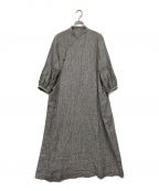 fig LONDONフィグロンドン）の古着「morning LINEN chinois dress OP-004-22-1f」｜グレー