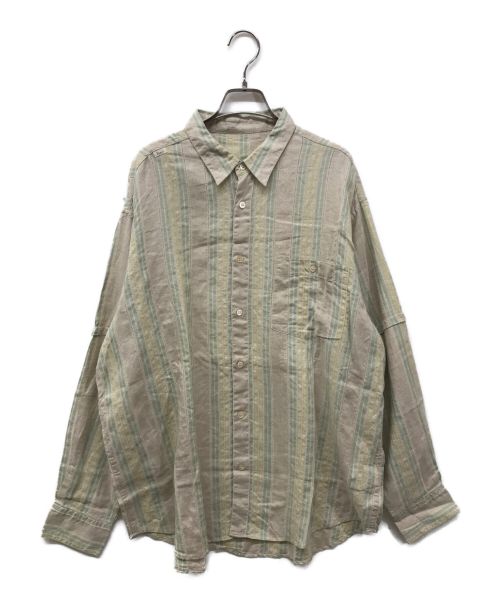 PAPAS（パパス）PAPAS (パパス) コットンリネンシャツ/ストライプシャツ ベージュ サイズ:50の古着・服飾アイテム