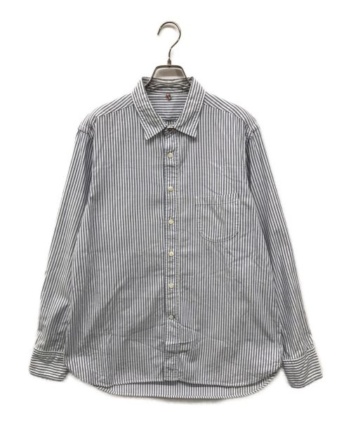 45R（フォーティーファイブアール）45R (フォーティーファイブアール) ストライプシャツ/コットンシャツ/日本製 ネイビー サイズ:3の古着・服飾アイテム