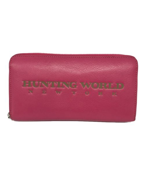 HUNTING WORLD（ハンティングワールド）HUNTING WORLD (ハンティングワールド) ヴィオラ ロングジップウォレット 250VOL 6119446112 長財布 ラウンドジップ ピンクの古着・服飾アイテム