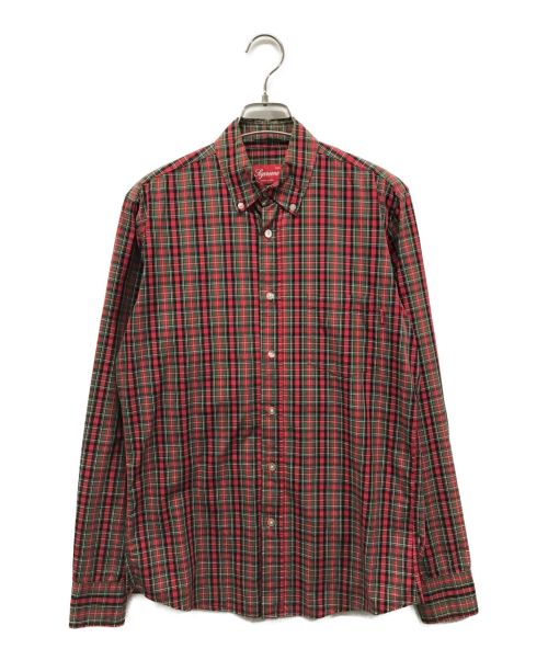 SUPREME（シュプリーム）Supreme (シュプリーム) チェックシャツ Supreme シュプリーム ボタンダウンシャツ レッド サイズ:SMALLの古着・服飾アイテム