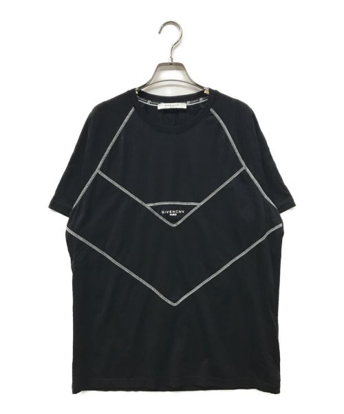 GIVENCHY（ジバンシィ）GIVENCHY (ジバンシィ) ロゴTシャツ/BM70KS3002/刺繍/ラグジュアリー/ストリート ラグランスリーブ ブラック サイズ:Sの古着・服飾アイテム