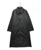 Yves Saint Laurentイヴサンローラン）の古着「オーバーステンカラーコート/ロゴ/ナイロン/103430-YH618」｜ブラック