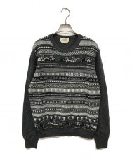 HERMES (エルメス) Multi Border Knit Sweater HERMES エルメス ニットプルオーバー イタリア製 グレー サイズ:M