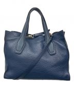 TOD'Sトッズ）の古着「Suede & Pebbled Leather Tote」｜ネイビー