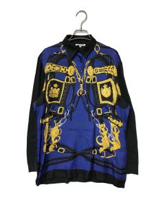 中古・古着通販】HERMES (エルメス) シルクコットン切替ニットシャツ 