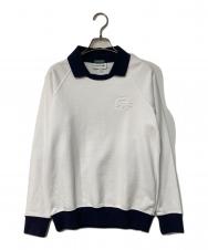 LACOSTE (ラコステ) BEAMS GOLF (ビームスゴルフ) 別注 ポロスウェット ホワイト×ネイビー サイズ:US XXS