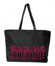 VERSACE JEANS COUTURE (ヴェルサーチ ジーンズクチュール) ロゴトートバッグ ブラック