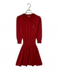 Vivienne Westwood RED LABEL (ヴィヴィアンウエストウッドレッドレーベル) ニットミニワンピース レッド サイズ:38