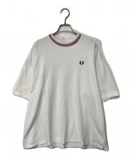 FRED PERRY (フレッドペリー) ロゴ刺繍鹿の子カットソー ホワイト サイズ:Ｍ