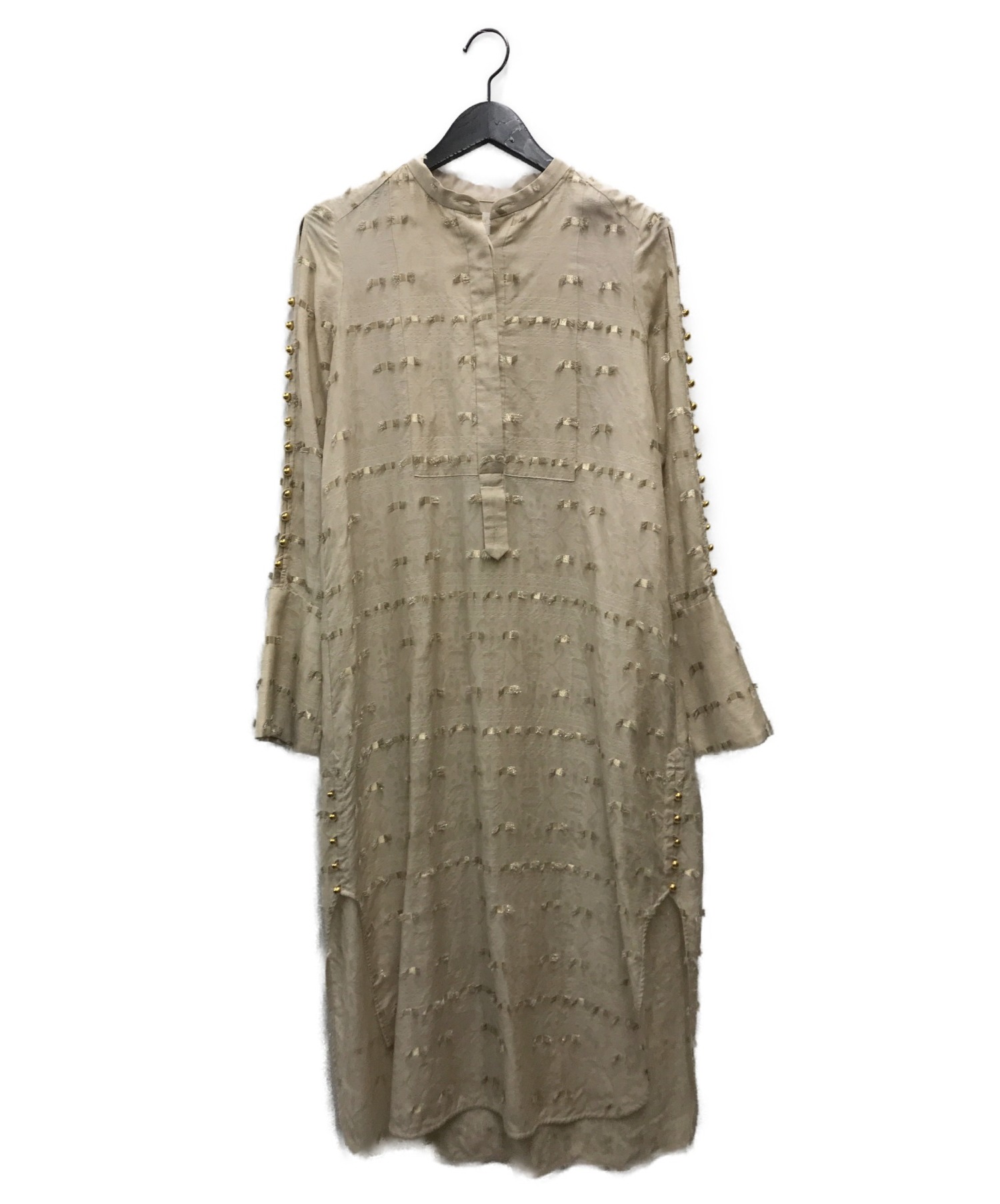Mame Kurogouchi (マメ クロゴウチ) Sarasa Jacquard Long Shirt ベージュ サイズ:1