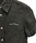 tricot COMME des GARCONS (トリココムデギャルソン) ロゴ刺繍ブラックリネンデニムシャツ ブラック サイズ:S：5800円