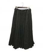 TSURU by MARIKO OIKAWA（）の古着「リネンプリーツラップスカート　リネン巻スカート」｜ブラック